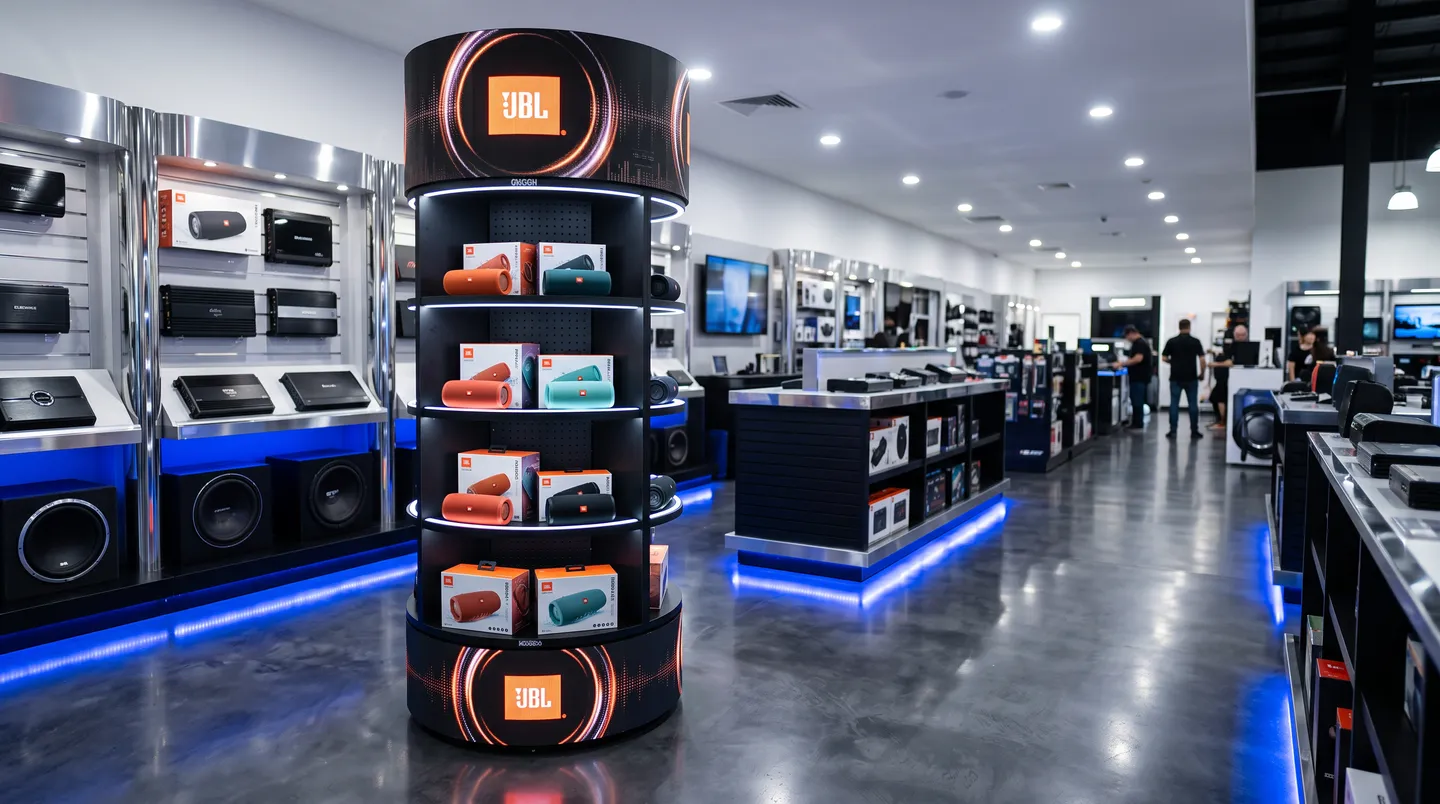 Halo 360 tower in an electronics store