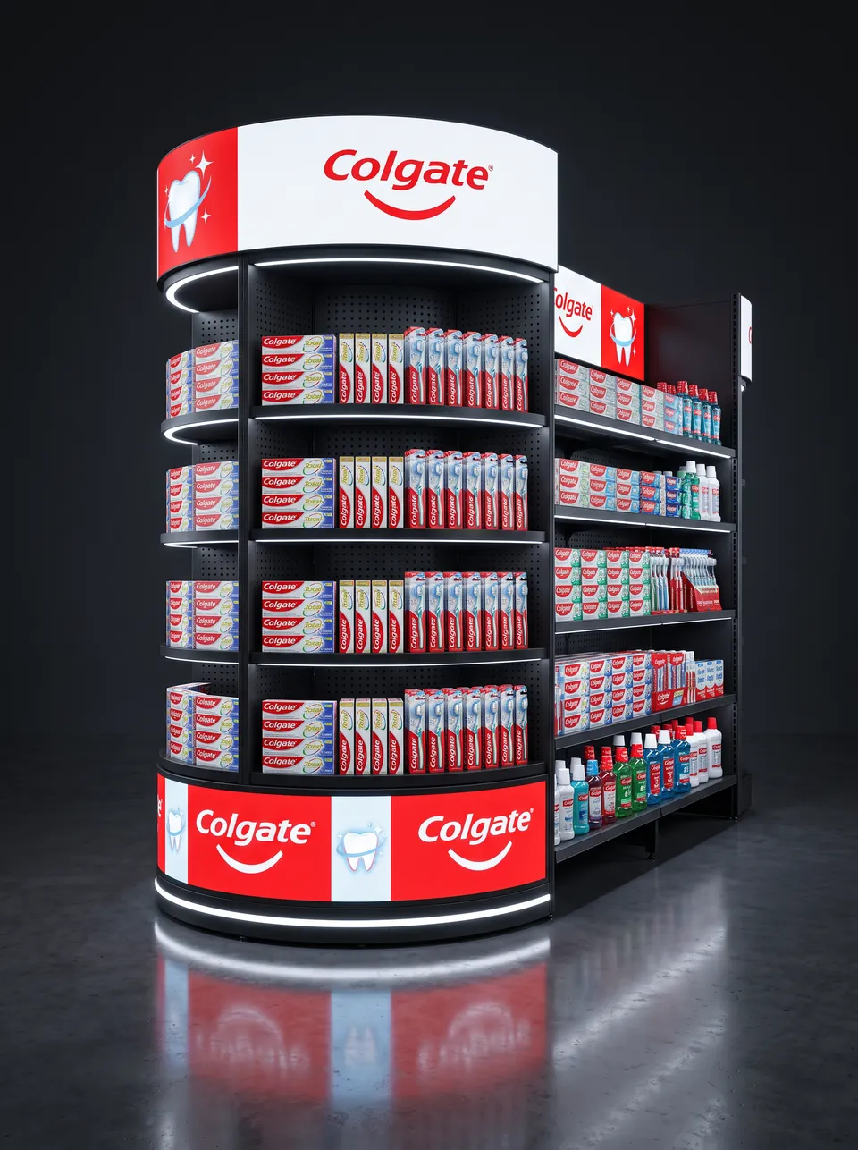 Halo 180 · Integrated shelf run · oral care