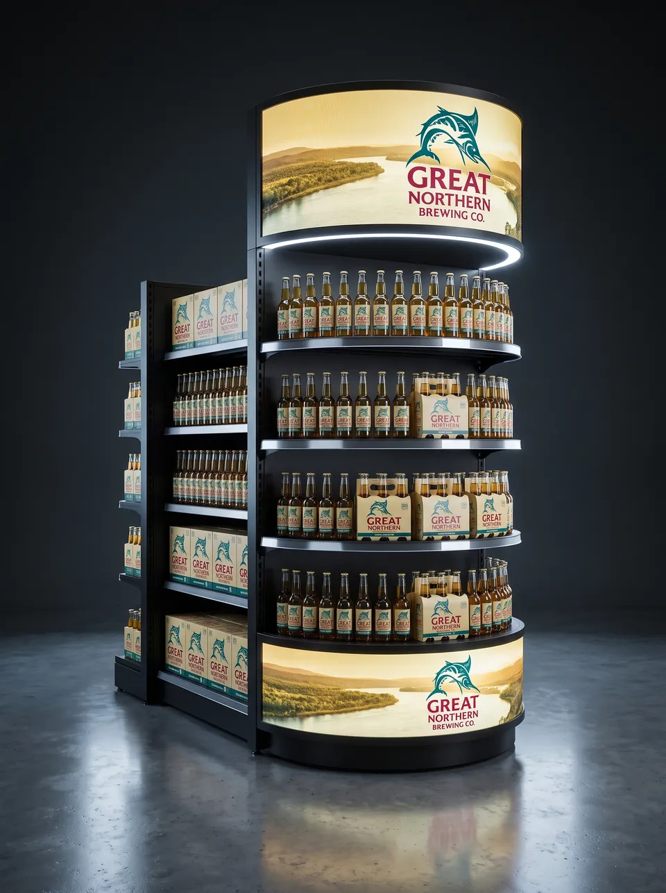Halo 180 · Integrated shelf run · beer