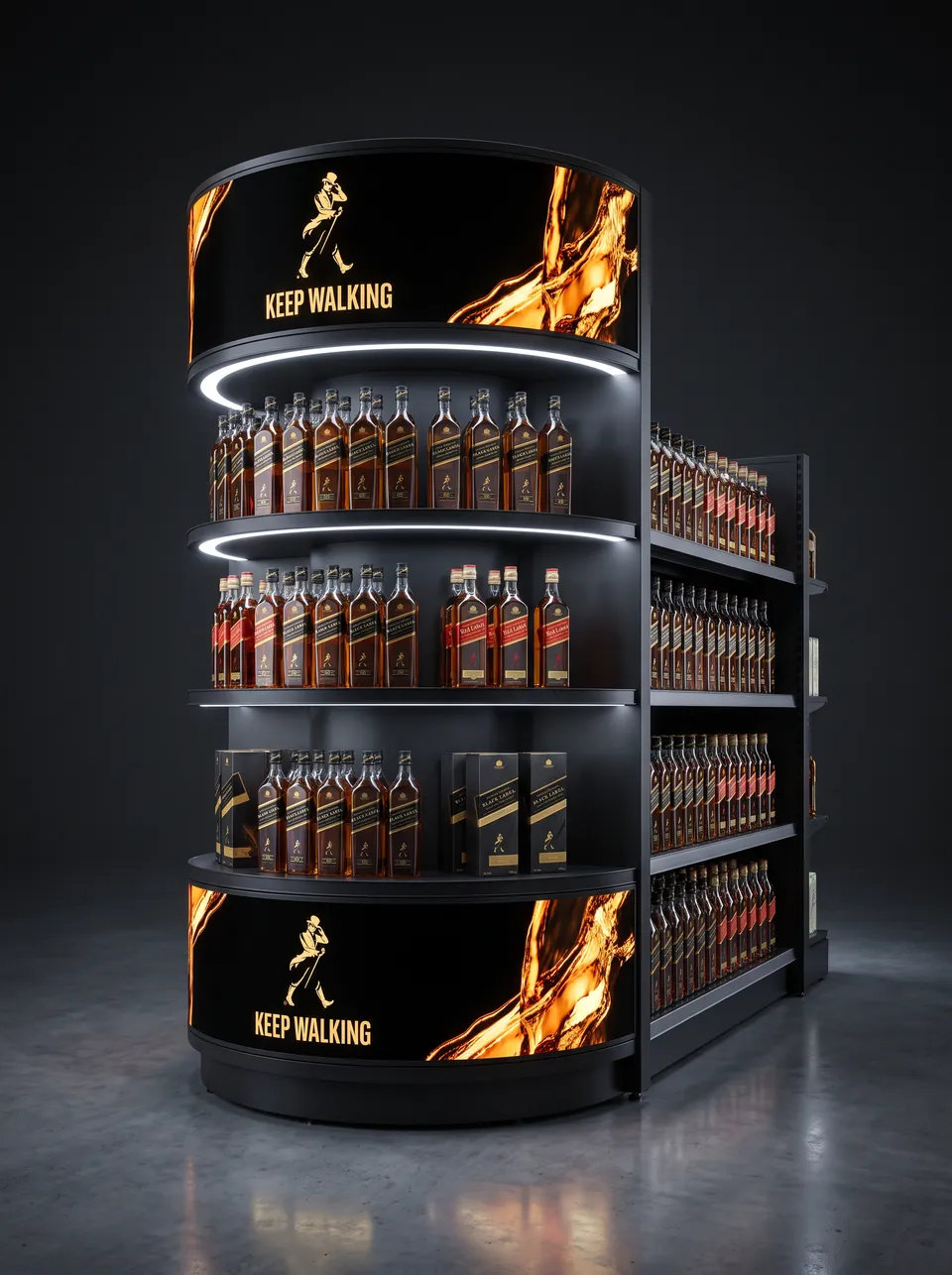 Halo 180 · Integrated shelf run · whisky