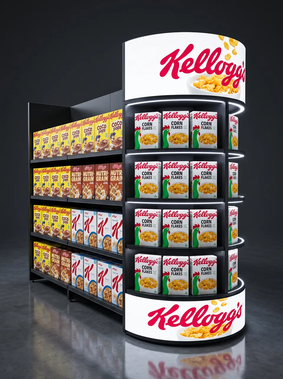Halo 180 · Integrated shelf run · cereal